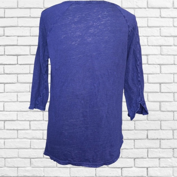 Lilly Pulitzer Navy Mandarin Collar Buttoned Blouse - Picture 2 of 6